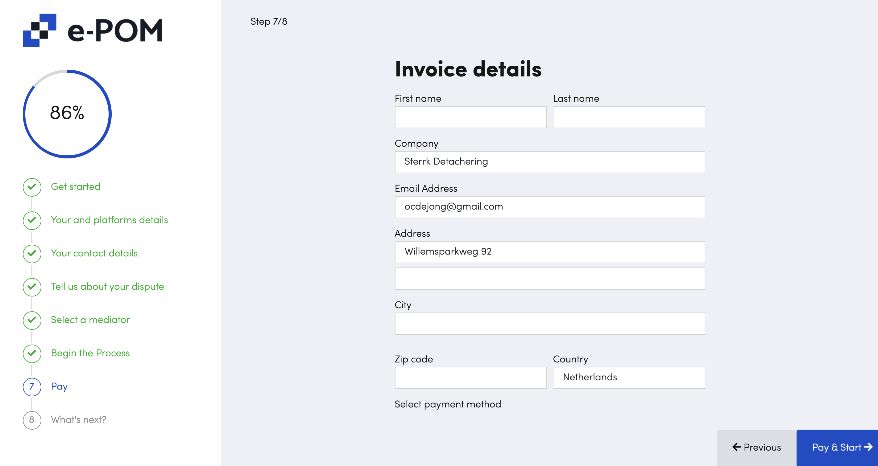 invoice details